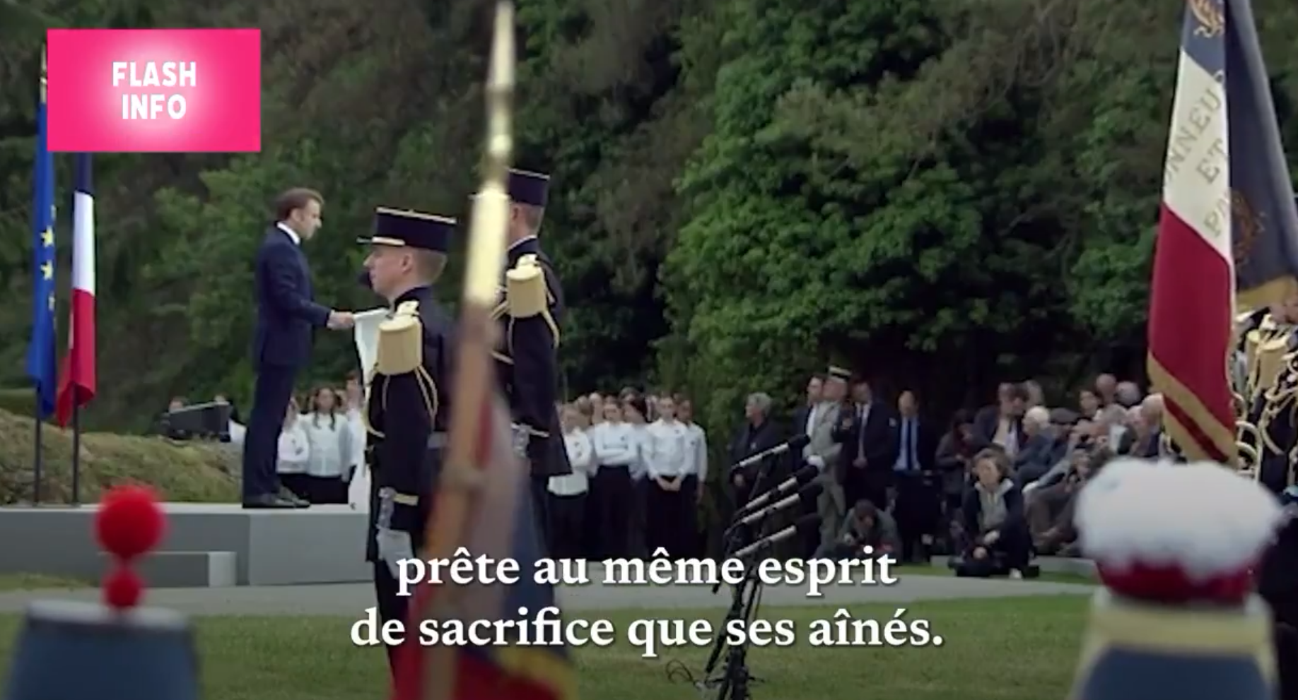 Le discours complètement barré de Macron sur le sacrifice de la jeunesse française