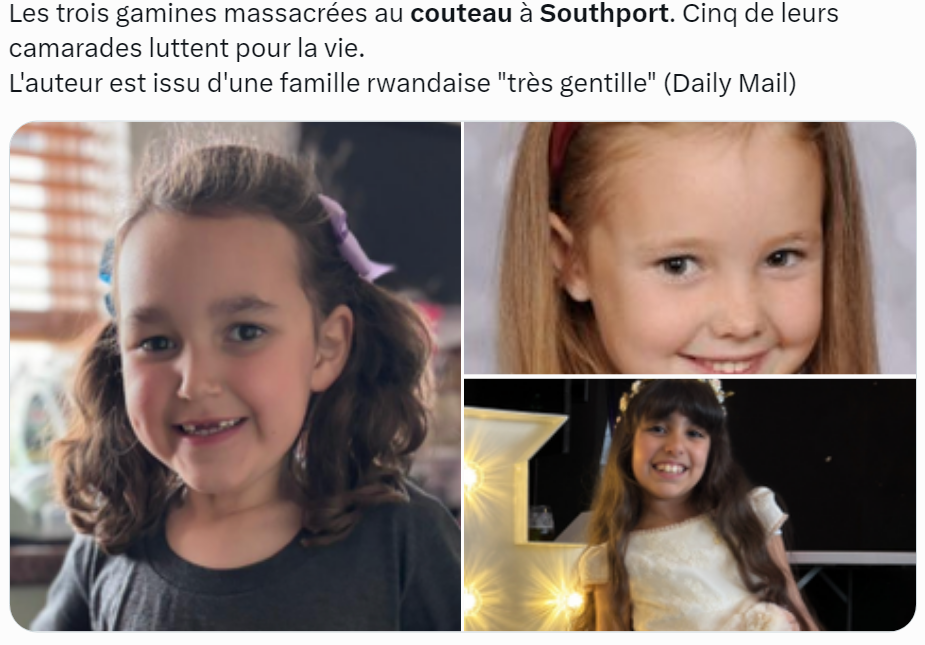 Qui a poignardé les petites filles de Southport ? Un migrant ou un fou ?