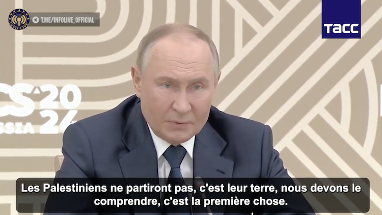 Vladimir Poutine : « Les Palestiniens ne partiront pas, c’est leur terre »